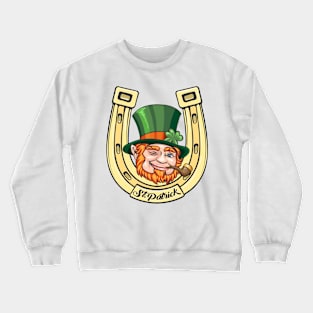 Saint Patrick Cartoon Emblem Crewneck Sweatshirt